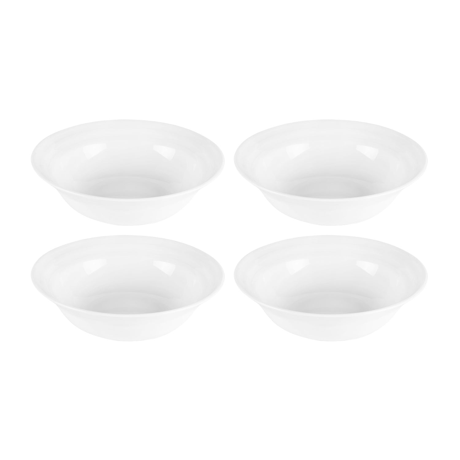 Porcelain Lizbon dia.7.25" h:2.25" 24 oz. Round White Porcelain Bowl (Set of 4)