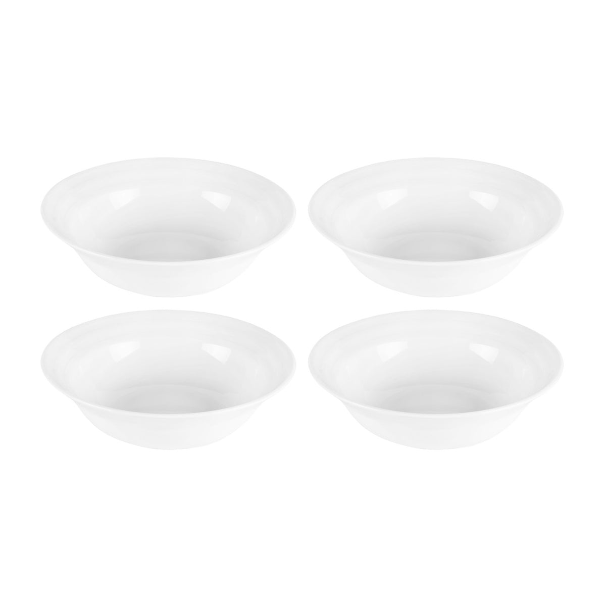 Porcelain Lizbon dia.7.25" h:2.25" 24 oz. Round White Porcelain Bowl (Set of 4)