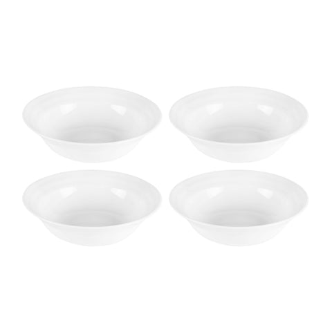 Porcelain Lizbon dia.7.25" h:2.25" 24 oz. Round White Porcelain Bowl (Set of 4)