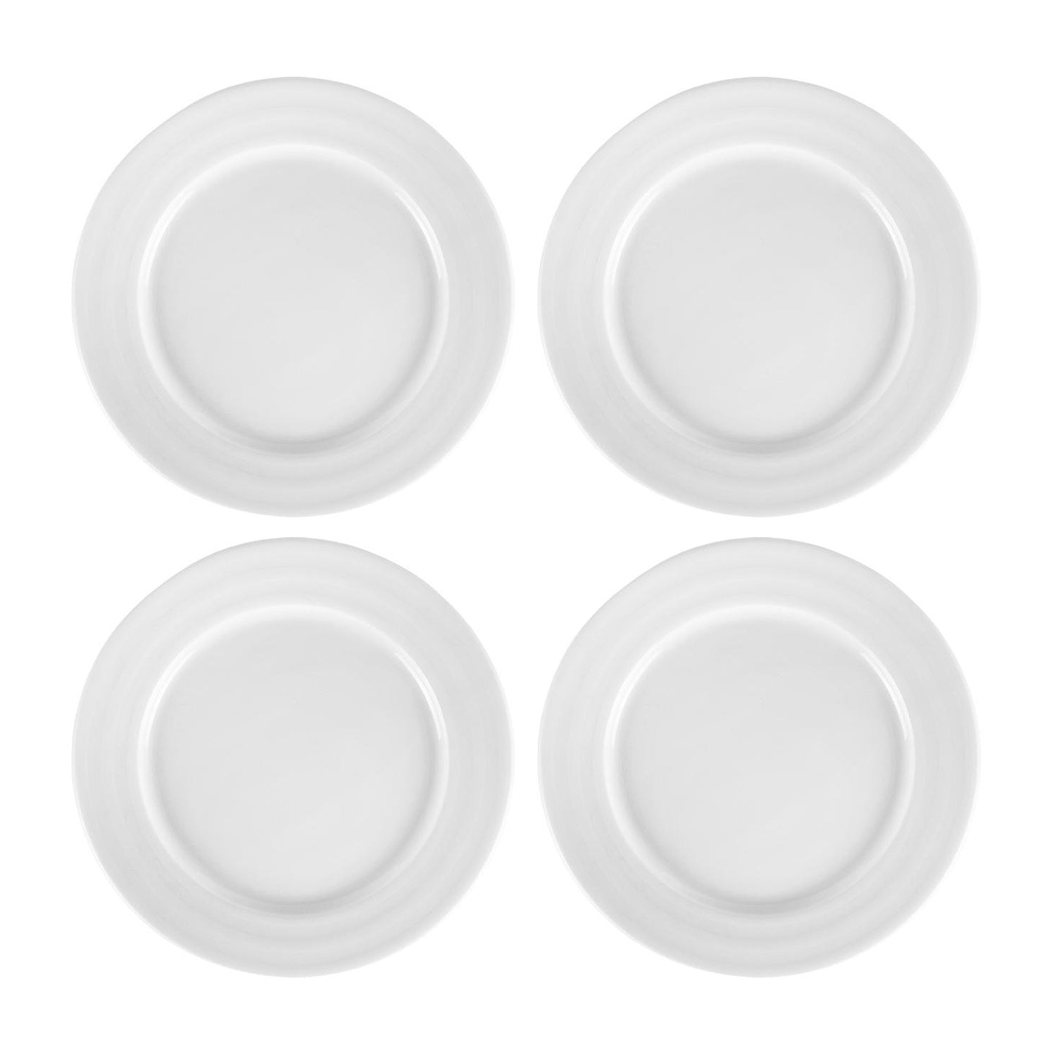 Porcelain Lizbon dia.7.75" Round White Porcelain Plate (Set of 4)