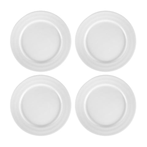 Porcelain Lizbon dia.7.75" Round White Porcelain Plate (Set of 4)