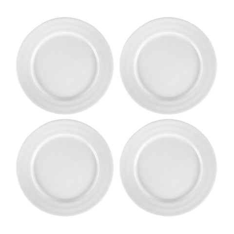 Porcelain Lizbon dia.8.5" Round White Porcelain Plate (Set of 4)