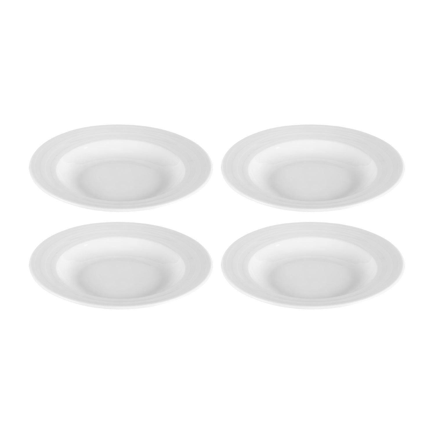 Porcelain Lizbon dia.9" h:1.5" 13 oz. Round White Porcelain Deep Plate (Set of 4)