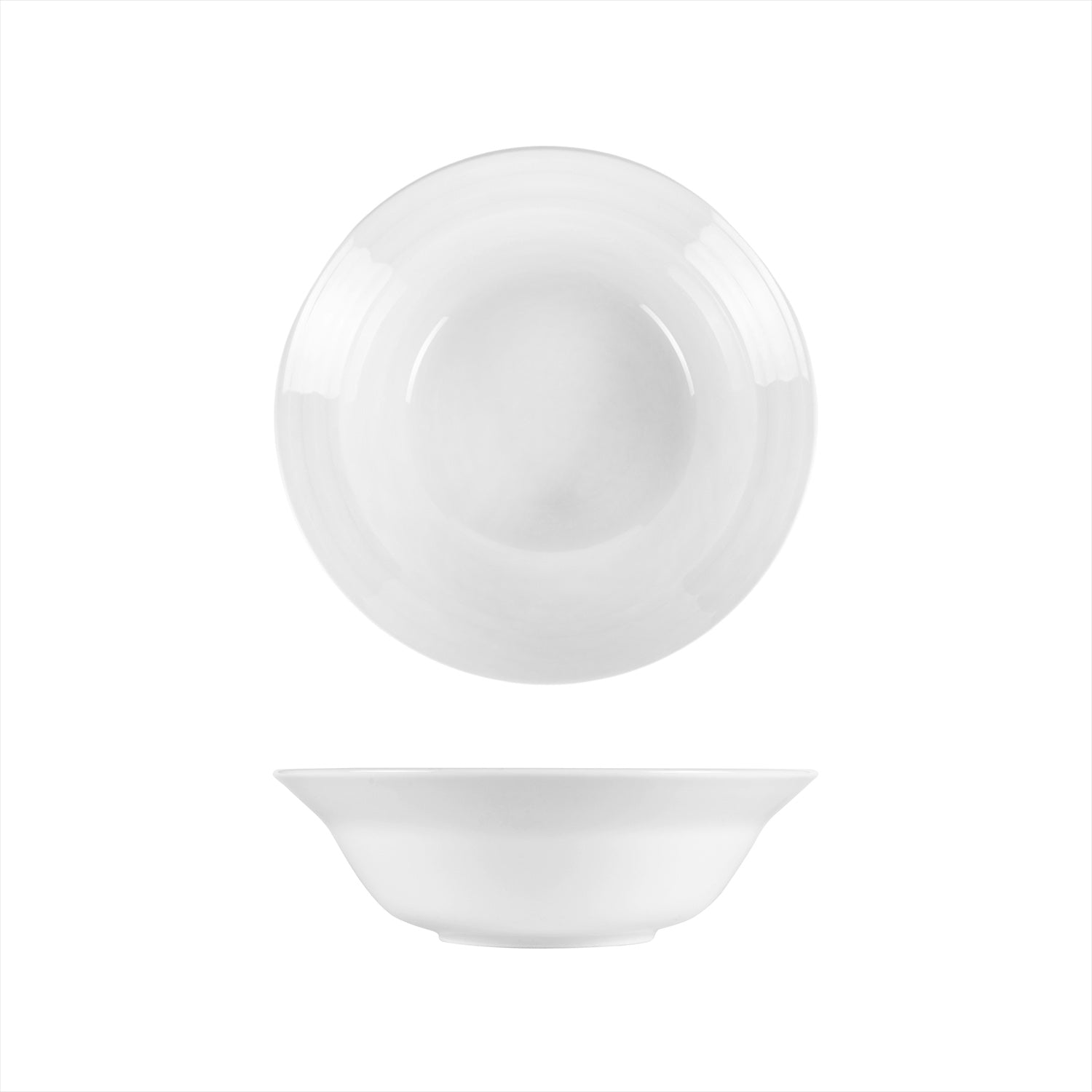 Porcelain Lizbon dia.9" h:2.75" 42 oz. Round White Porcelain Bowl (Set of 2)