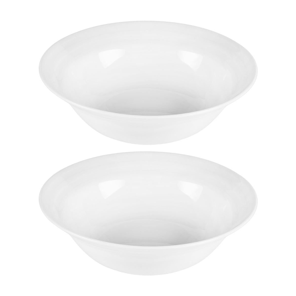 Porcelain Lizbon dia.9" h:2.75" 42 oz. Round White Porcelain Bowl (Set of 2)