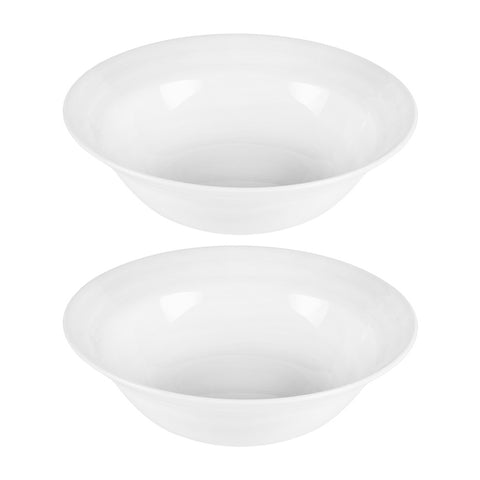 Porcelain Lizbon dia.9" h:2.75" 42 oz. Round White Porcelain Bowl (Set of 2)