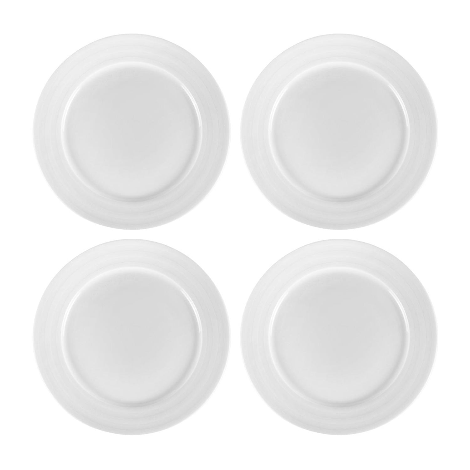 Porcelain Lizbon dia.9.25" Round White Porcelain Plate (Set of 4)