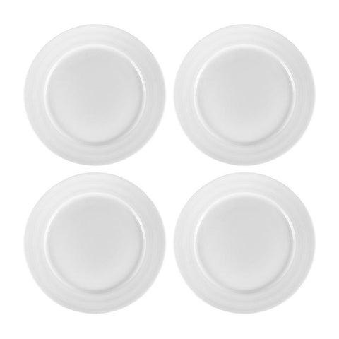 Porcelain Lizbon dia.9.25" Round White Porcelain Plate (Set of 4)