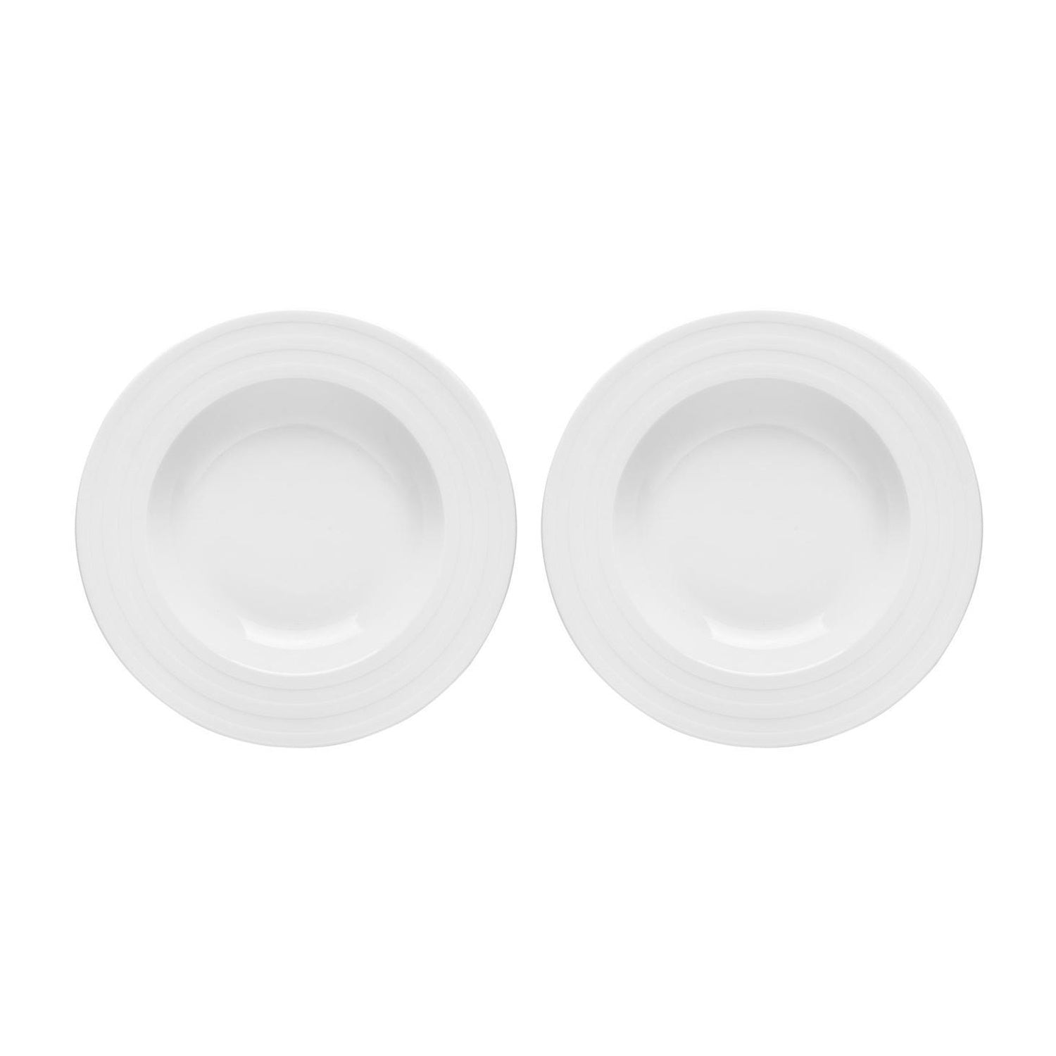 Porcelain Lizbon dia.11.75" h:2" 24 oz. Round White Porcelain Deep Plate (Set of 2)