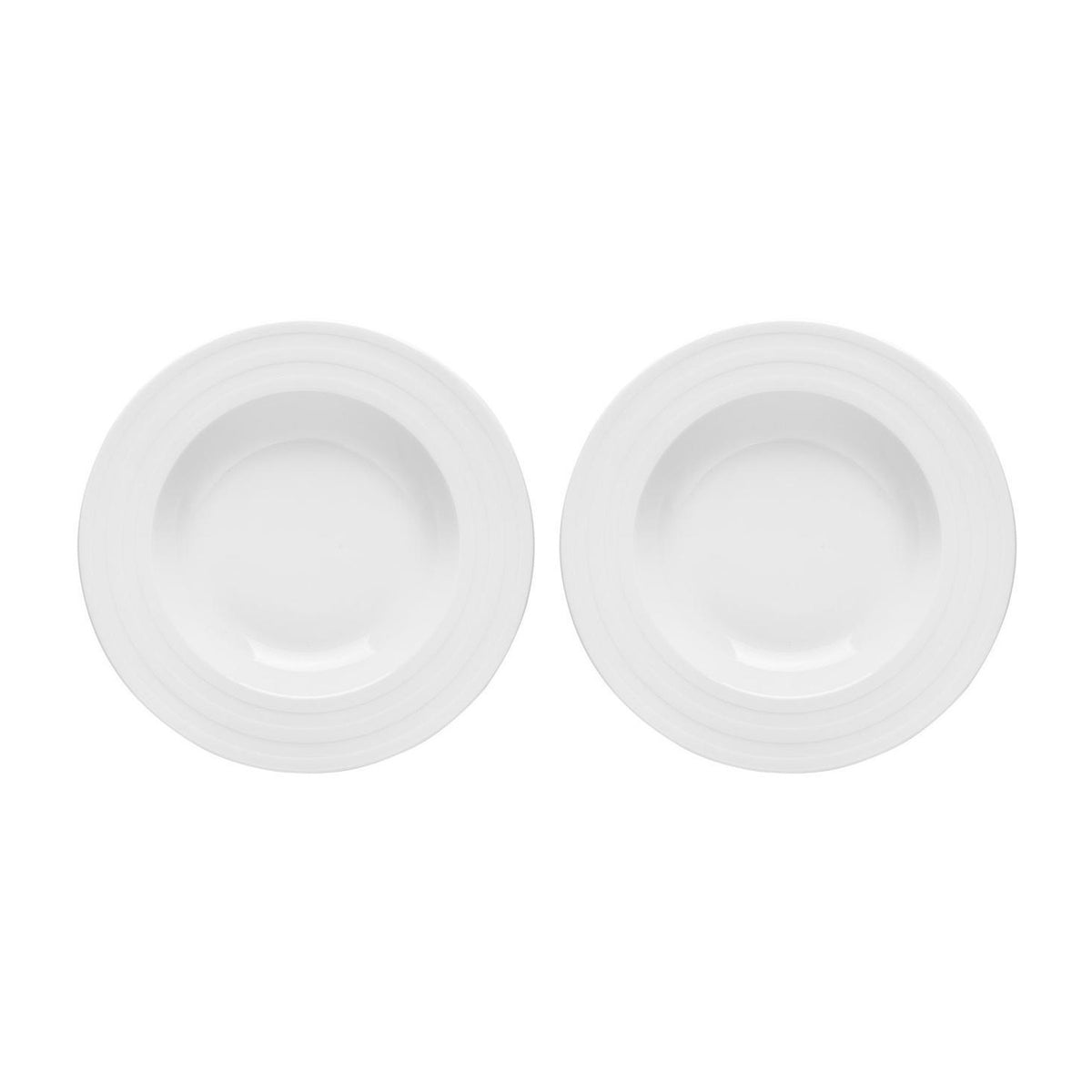 Porcelain Lizbon dia.11.75" h:2" 24 oz. Round White Porcelain Deep Plate (Set of 2)