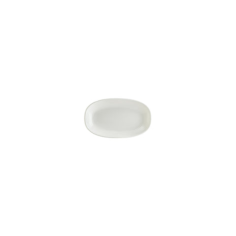 Bonna China Loop 6" x 3.5" x h:0.75" Oval Warm White Porcelain Platter (Set of 2)