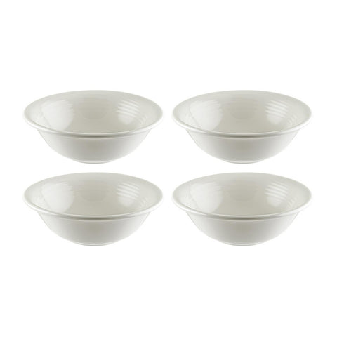 Bonna China Loop dia.6.25" h:2" 13 oz. Round Warm White Porcelain Bowl (Set of 4)