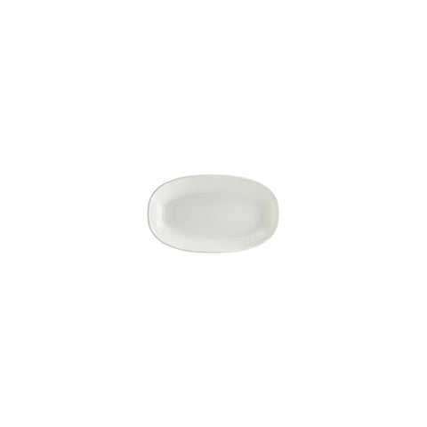 Bonna China Loop 7.5" x 4.25" x h:1" Oval Warm White Porcelain Platter (Set of 2)