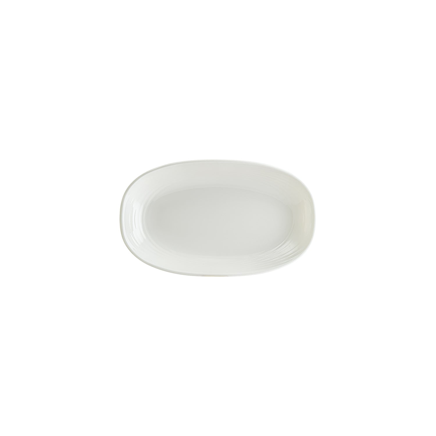 Bonna China Loop 9.5" x 5.5" x h:1.25" Oval Warm White Porcelain Platter (Set of 2)