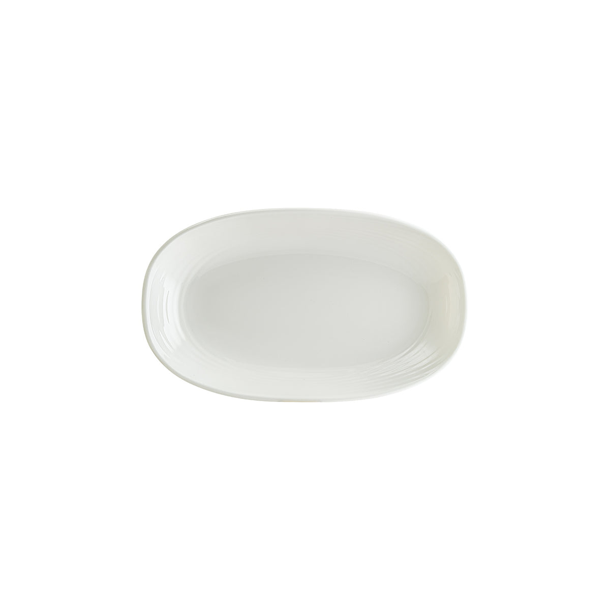 Bonna China Loop 11.25" x 6.75" x h:1.25" Oval Warm White Porcelain Platter