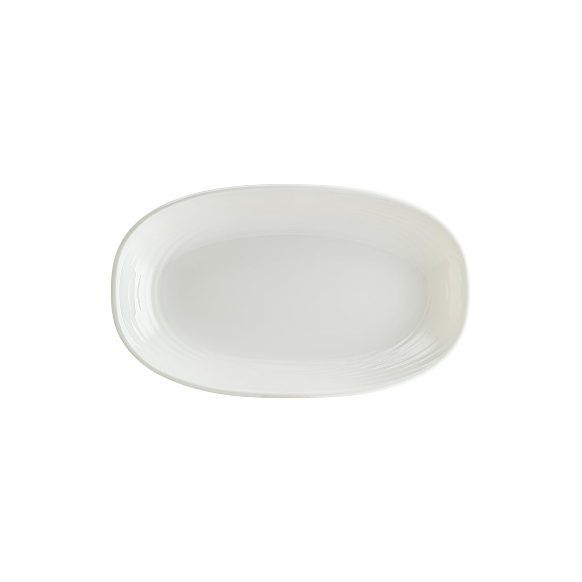 Bonna China Loop 13" x 7.5" x h:1.5" Oval Warm White Porcelain Platter