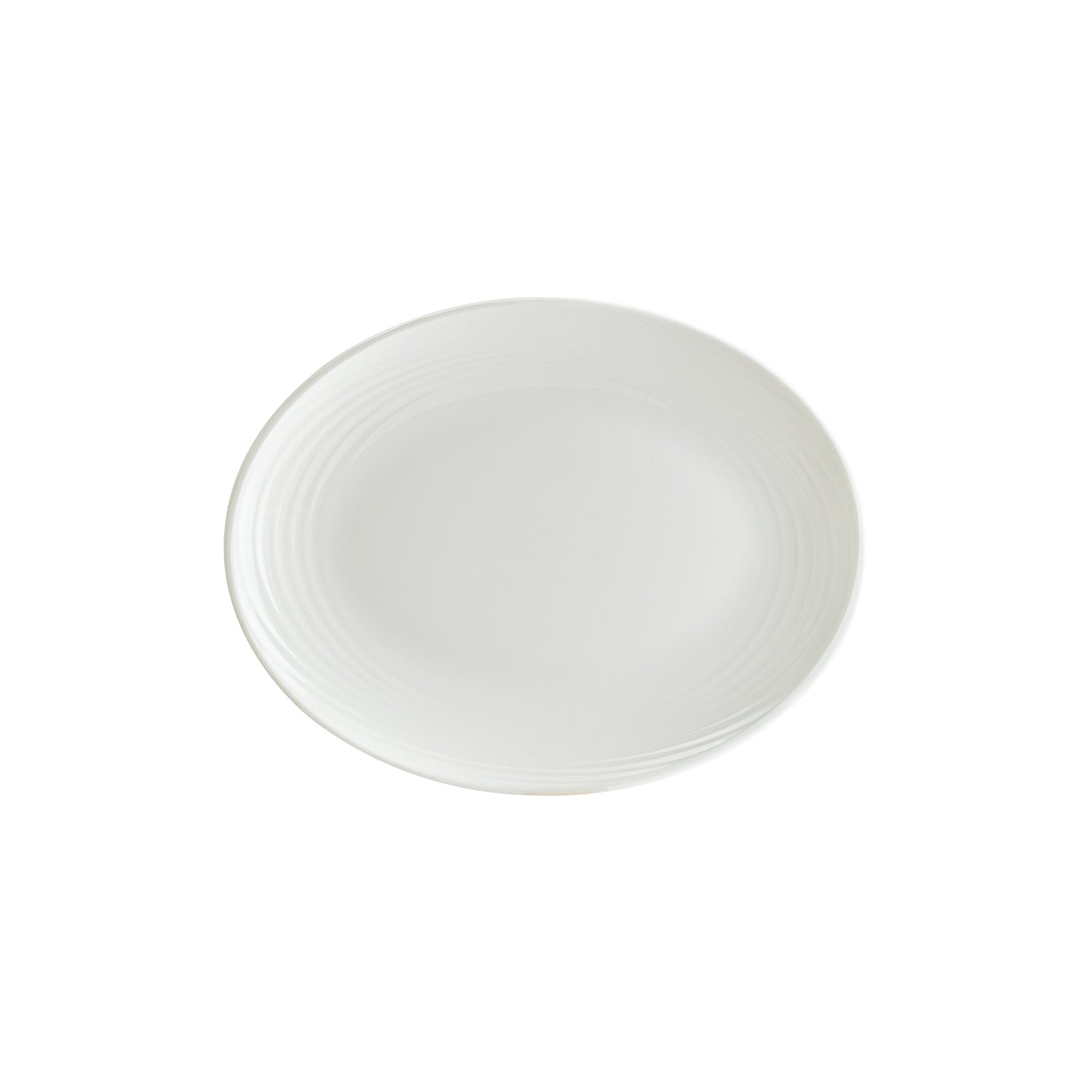 Bonna China Loop 12.25" x 9.5" x h:1" Oval Warm White Porcelain Platter (Set of 2)