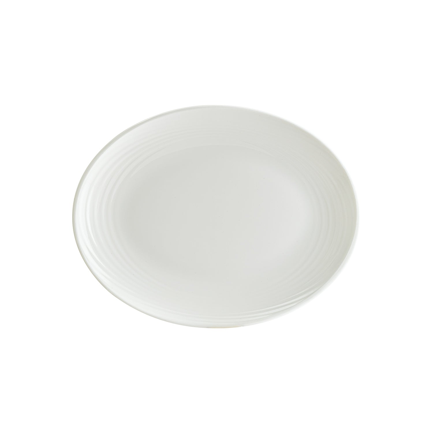 Bonna China Loop 14.25" x 11" x h:1.25" Oval Warm White Porcelain Platter