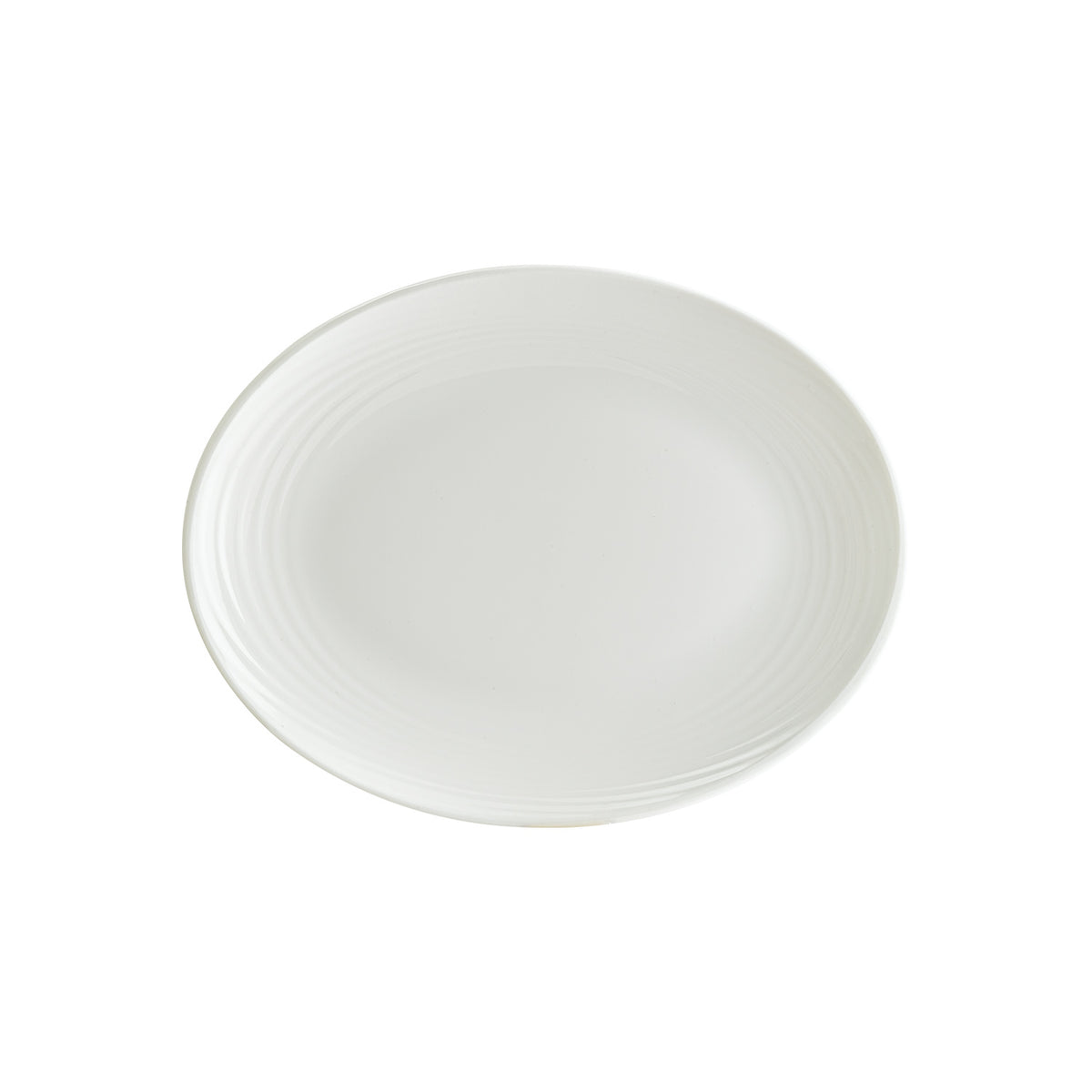 Bonna China Loop 14.25" x 11" x h:1.25" Oval Warm White Porcelain Platter