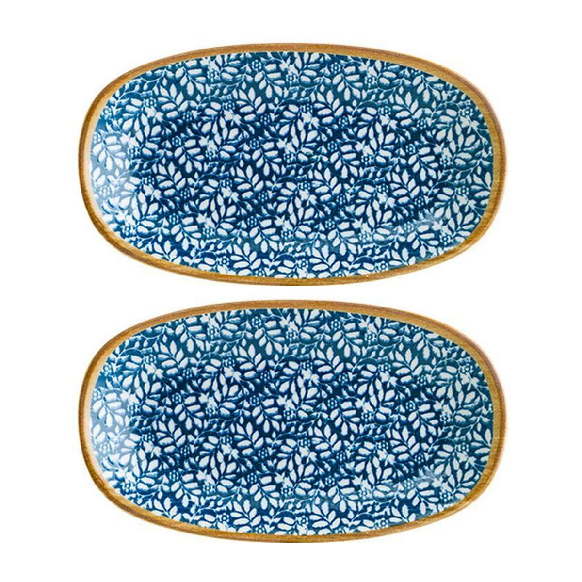 Bonna China Calif 6" x 3.5" x h:0.75" Oval Decorated Porcelain Platter (Set of 2)