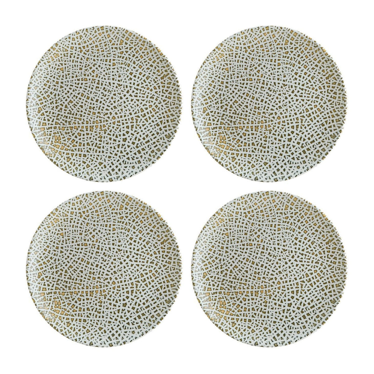 Bonna China Lapya Wood dia.7.5"  Round Decorated Porcelain Plate (Set of 4)