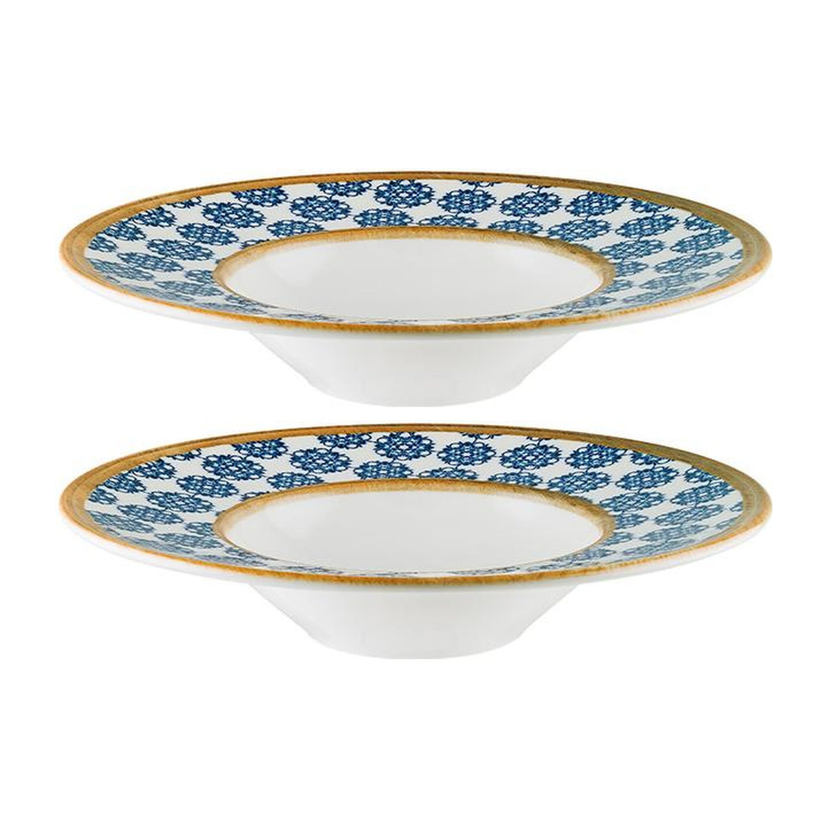 Bonna China Calif dia.11" h:2.5" 14 oz. Round Decorated Porcelain Bowl (Set of 2)