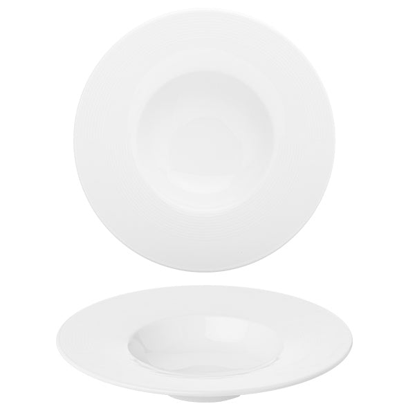 Porcelain Madrid dia.10.5" h:2" 13 oz. Round White Porcelain Bowl (Set of 4)