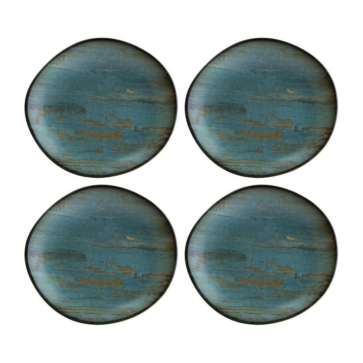 Bonna China Cora 6" x 5.5"  Organic Decorated Porcelain Plate (Set of 4)