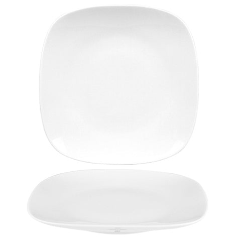 Porcelain Mimoza 8.5" x 8.5" Square White Porcelain Plate (Set of 4)