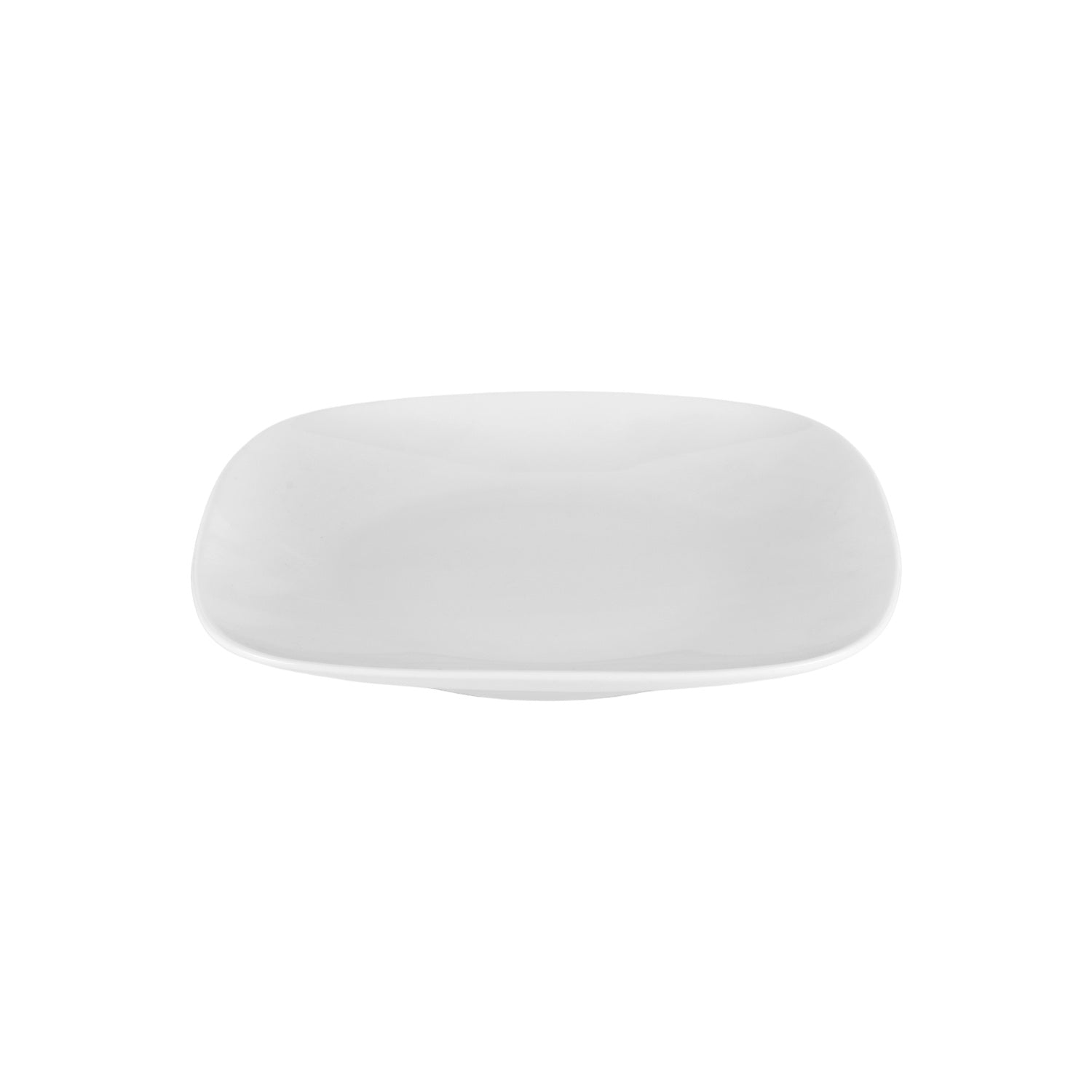 Porcelain Mimoza 10" x 10" Square White Porcelain Plate (Set of 4)