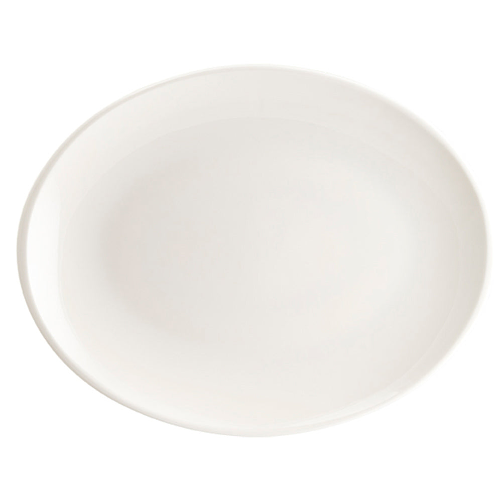 Bonna China Moove 14.25" x 11" x h:1.25" Oval Warm White Porcelain Platter