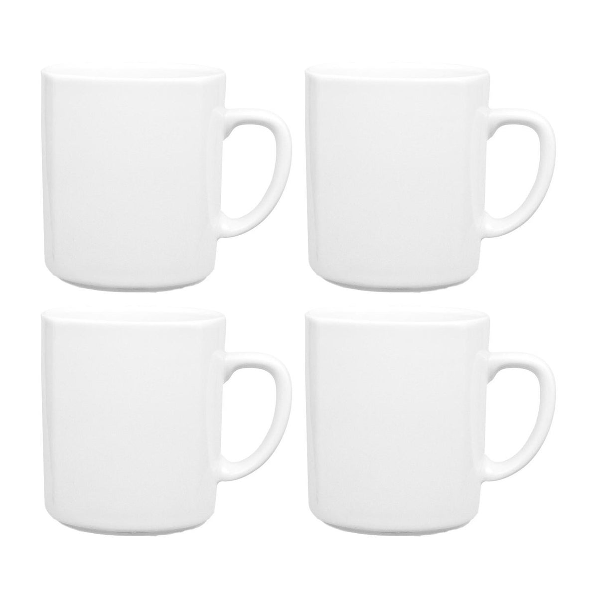 Mimoza Round White Porcelain Mug  dia.3" h:3.5" 10 oz. (Set of 4)