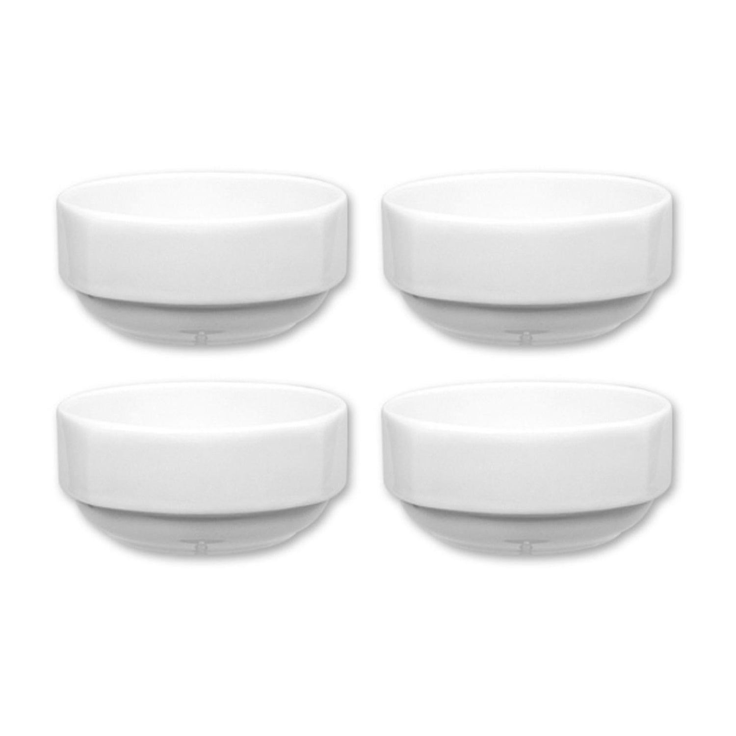 Porcelain Mimoza dia.4.75" h:2" 12 oz. Round White Porcelain Bowl (Set of 4)