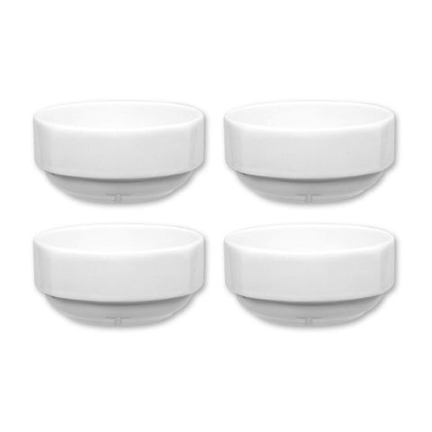 Porcelain Mimoza dia.4.75" h:2" 12 oz. Round White Porcelain Bowl (Set of 4)