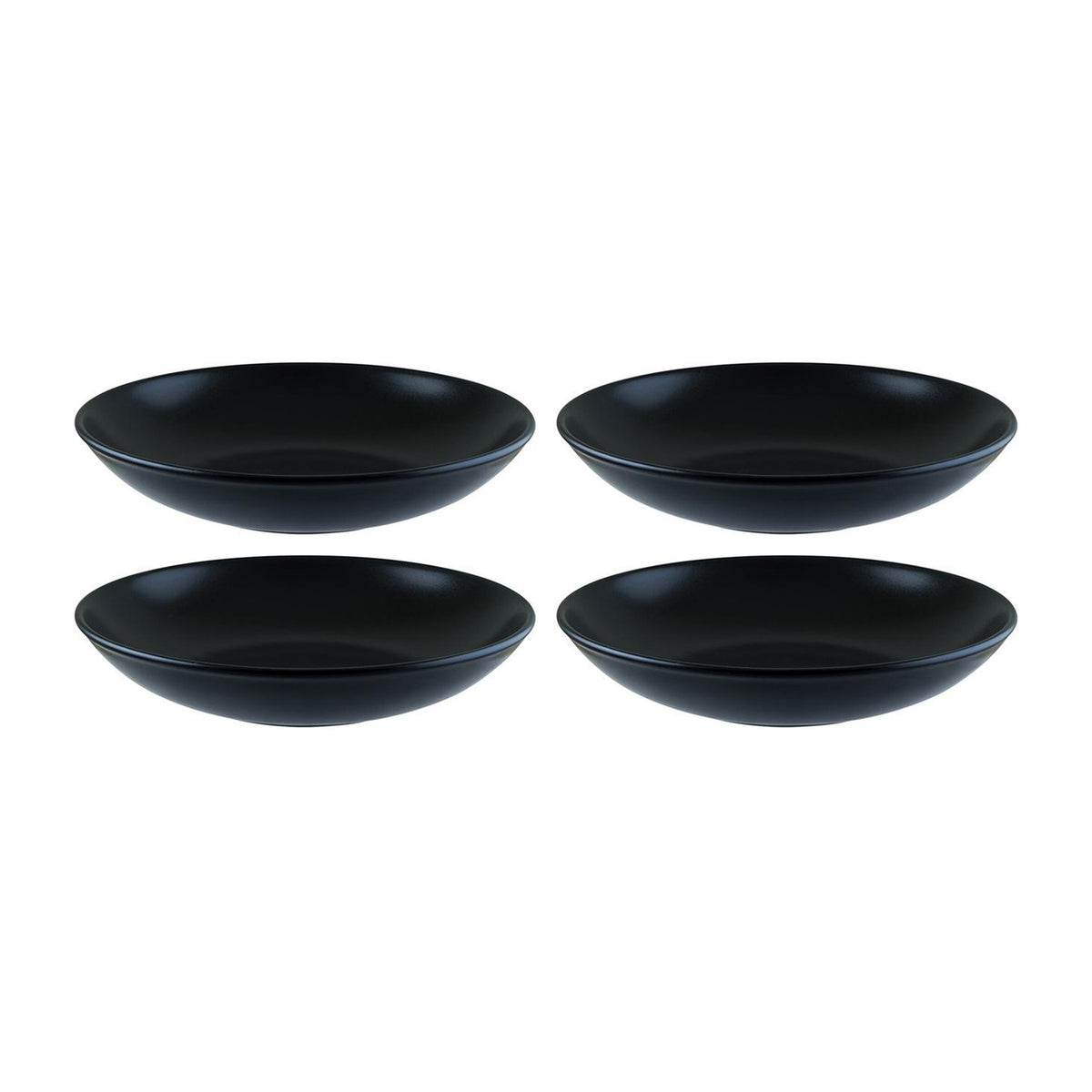 Bonna China Notte dia.9" h:2" 34 oz. Round Black Porcelain Bowl (Set of 4)