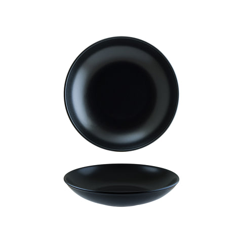 Bonna China Notte dia.10" h:2" 44 oz. Round Black Porcelain Bowl (Set of 2)