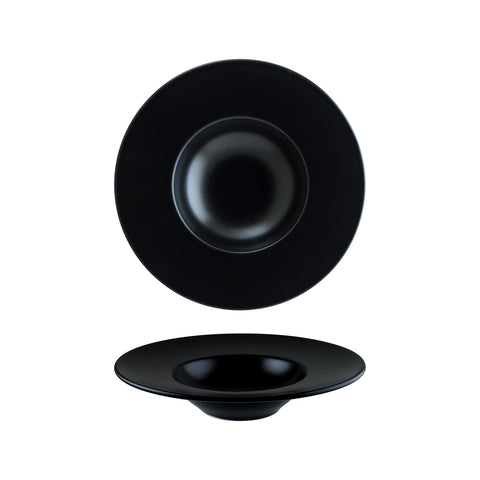 Bonna China Notte dia.11" h:2.5" 14 oz. Round Black Porcelain Bowl (Set of 2)