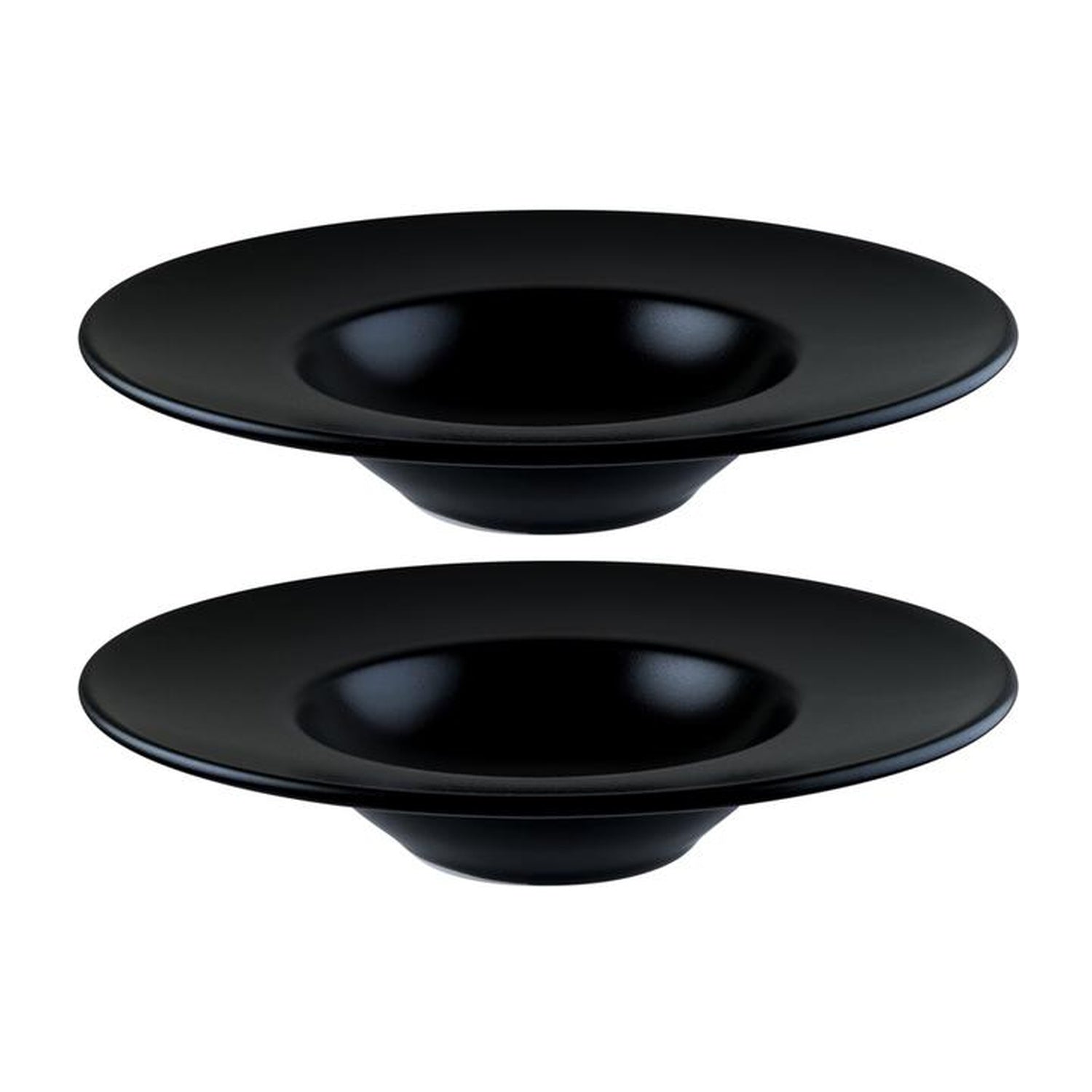 Bonna China Notte dia.11" h:2.5" 14 oz. Round Black Porcelain Bowl (Set of 2)