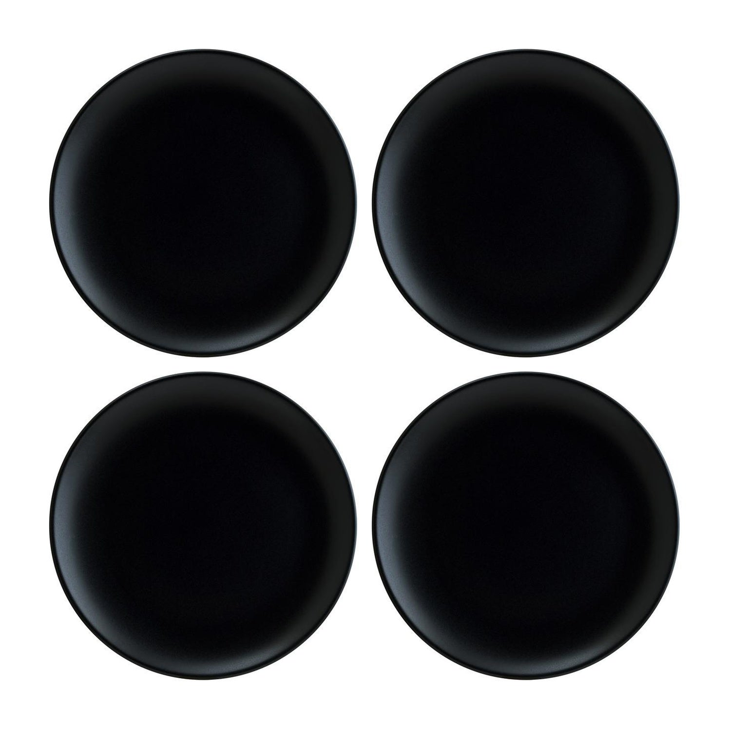 Bonna China Notte dia.10"  Round Black Porcelain Plate (Set of 4)