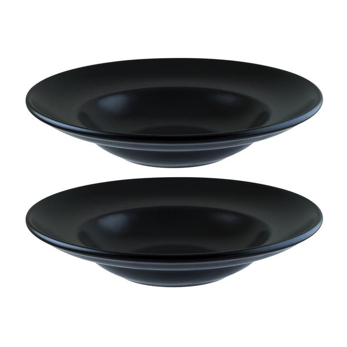 Bonna China Notte dia.10.75" h:2.25" 16 oz. Round Black Porcelain Bowl (Set of 2)