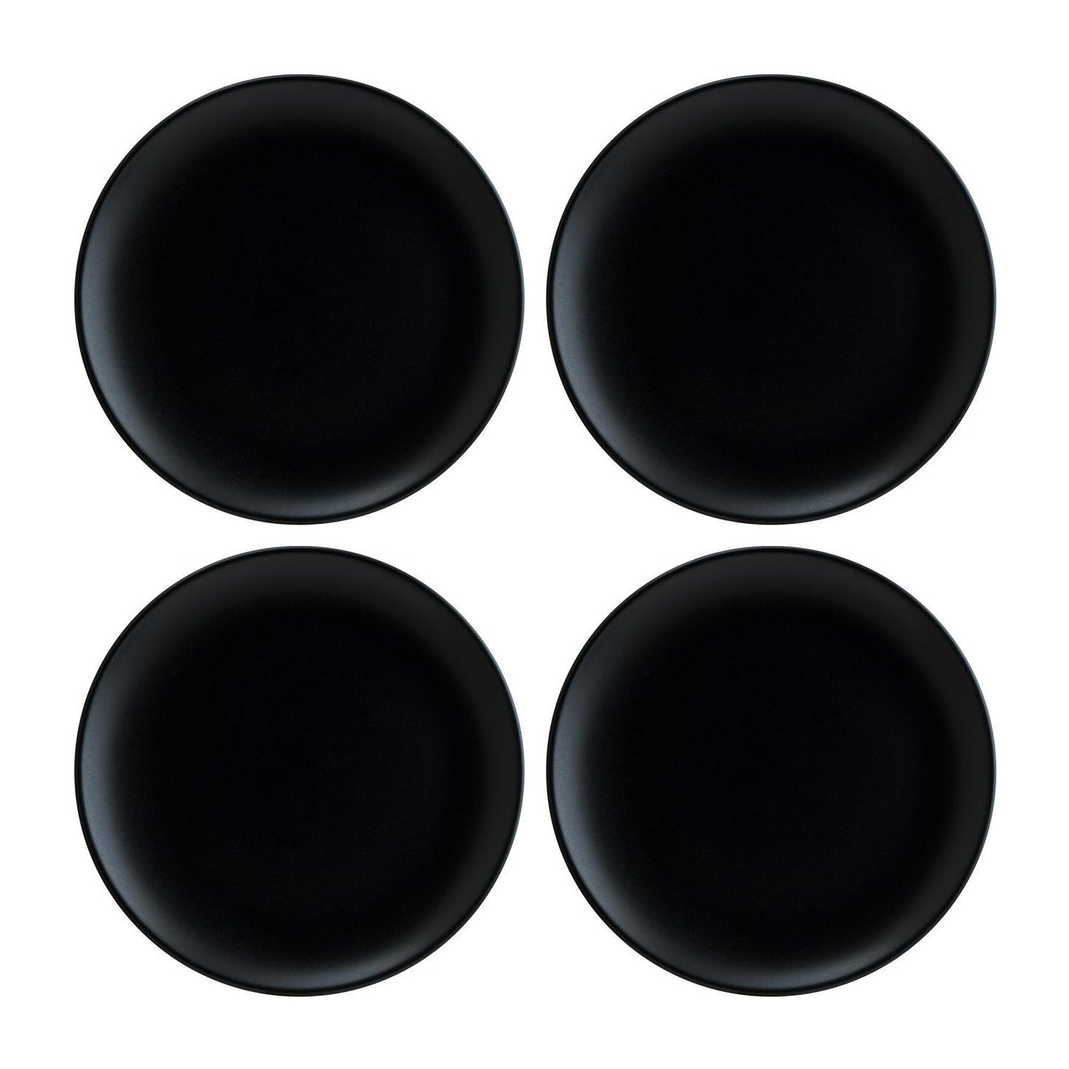 Bonna China Notte dia.10.5"  Round Black Porcelain Plate (Set of 4)