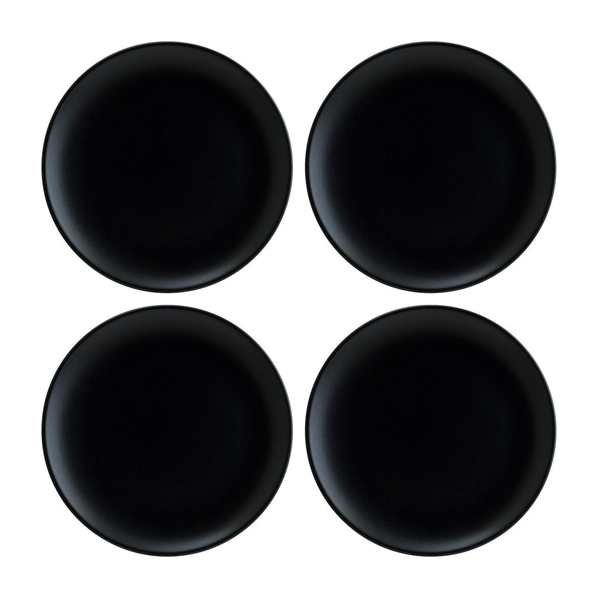 Bonna China Notte dia.10.5"  Round Black Porcelain Plate (Set of 4)