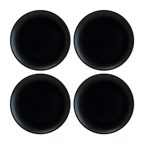 Bonna China Notte dia.10.5"  Round Black Porcelain Plate (Set of 4)