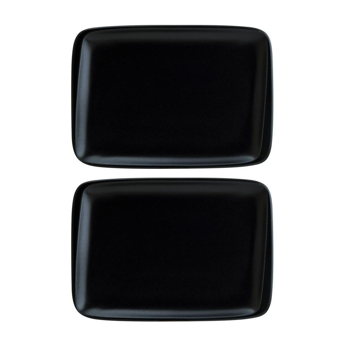 Bonna China Notte 9" x 6"  Rectangular Black Porcelain Plate (Set of 2)