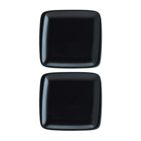 Bonna China Notte 8.5" x 8"  Square Black Porcelain Plate (Set of 2)