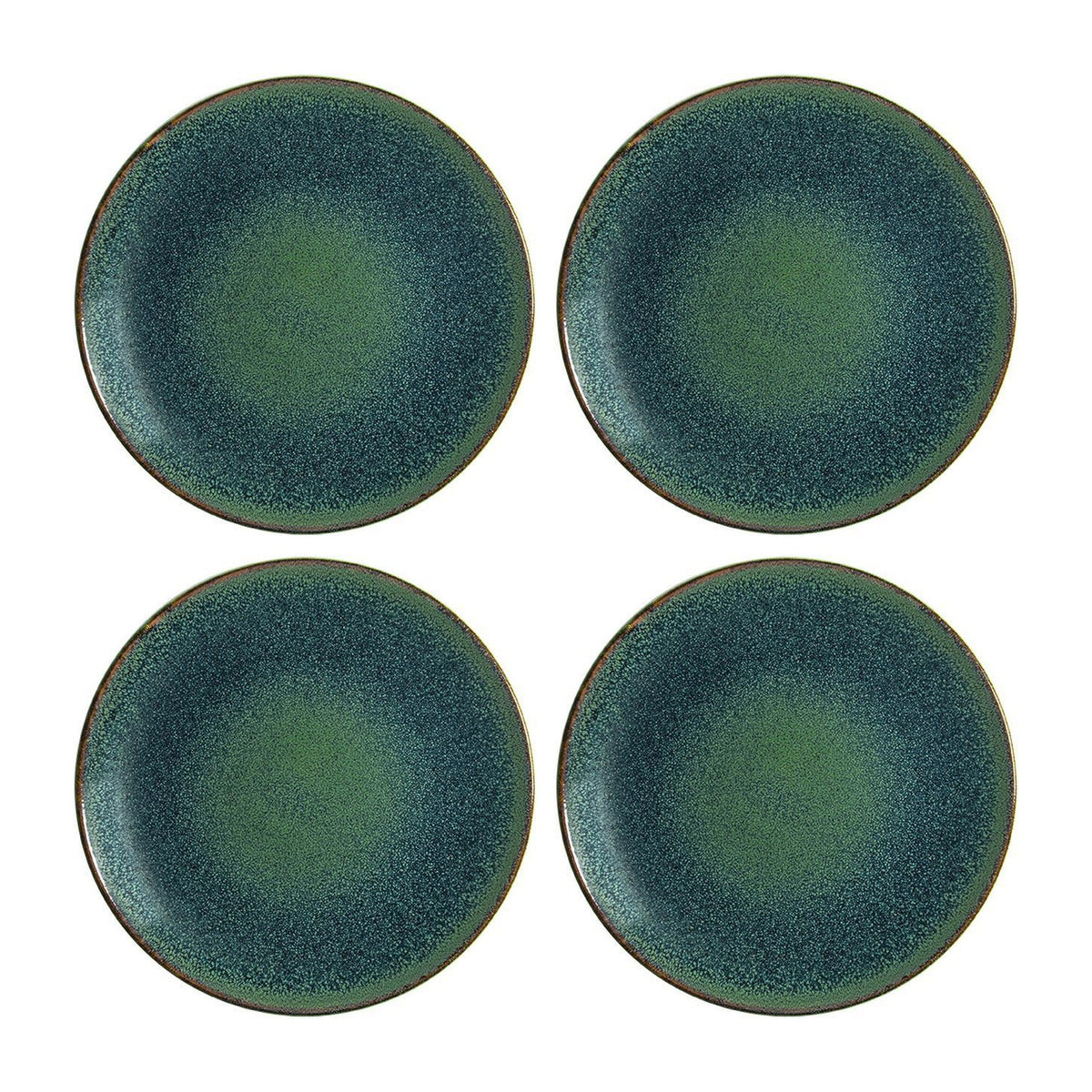 Bonna China Alanis dia.6.75"  Round Blue Porcelain Plate (Set of 4)