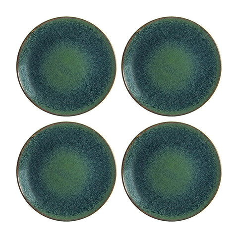 Bonna China Alanis dia.8.25"  Round Blue Porcelain Plate (Set of 4)