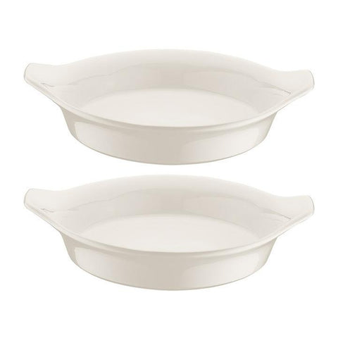 Bonna China Gourmet dia.7.5" h:1.5" Round Warm White Porcelain Oven Dish (Set of 2)