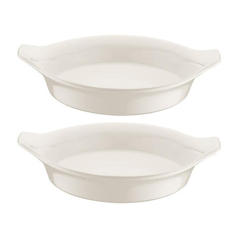 Bonna China Gourmet dia.8.5" h:1.5" 15 oz. Round Warm White Porcelain Oven Dish (Set of 2)