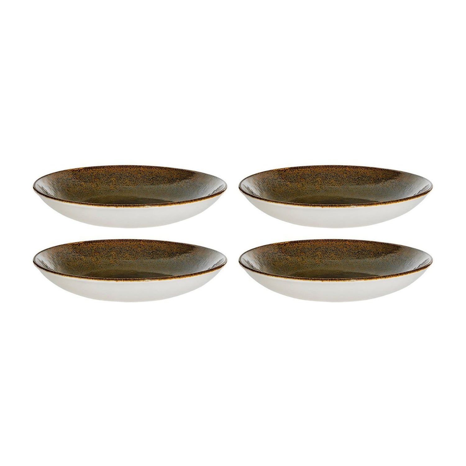 Bonna China Dhara dia.9" h:2" 34 oz. Round Brown Porcelain Bowl (Set of 4)